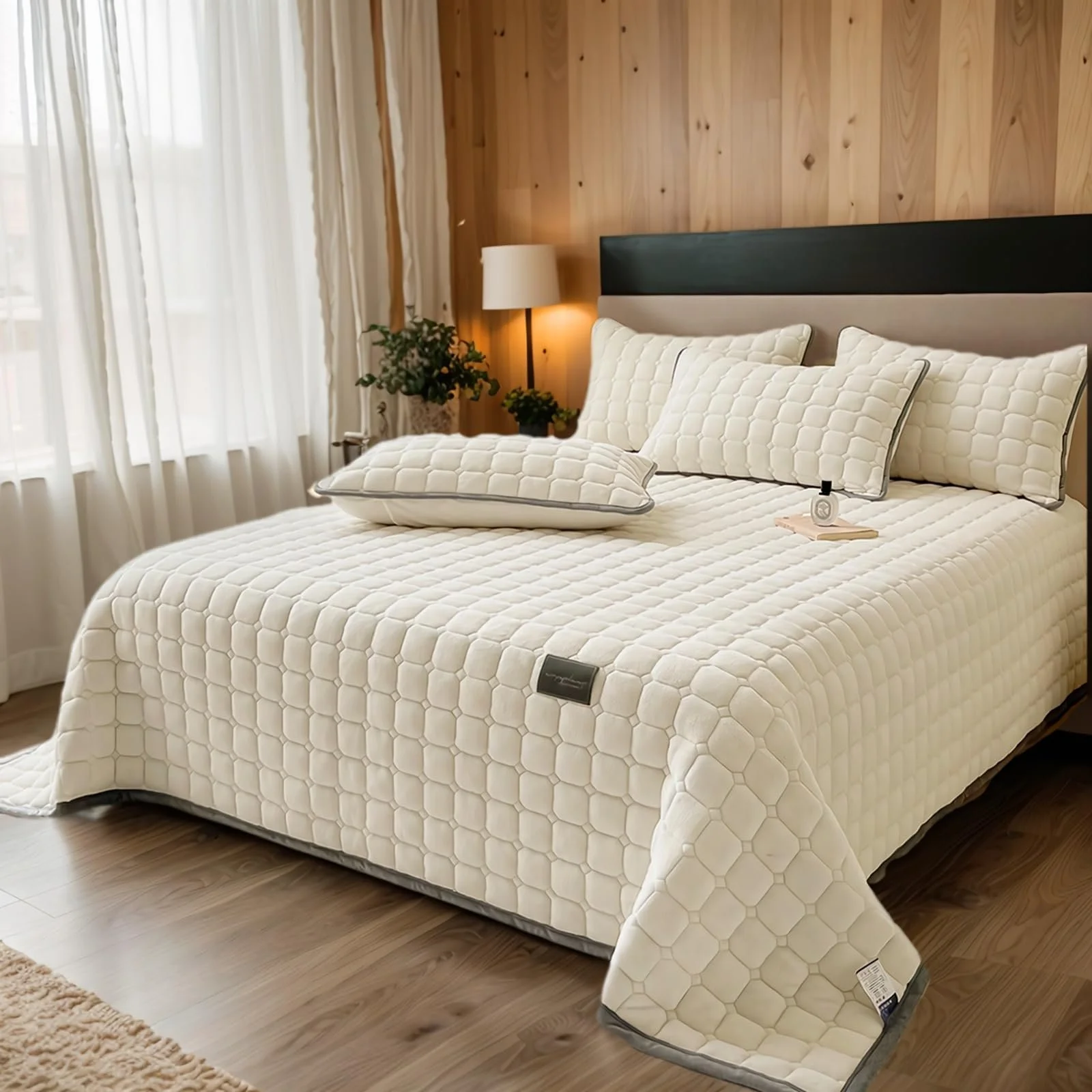 Покрывало OKYUK Velvet Роскошный комплект постельного белья 230 x 250 см Бежевый, фото №1