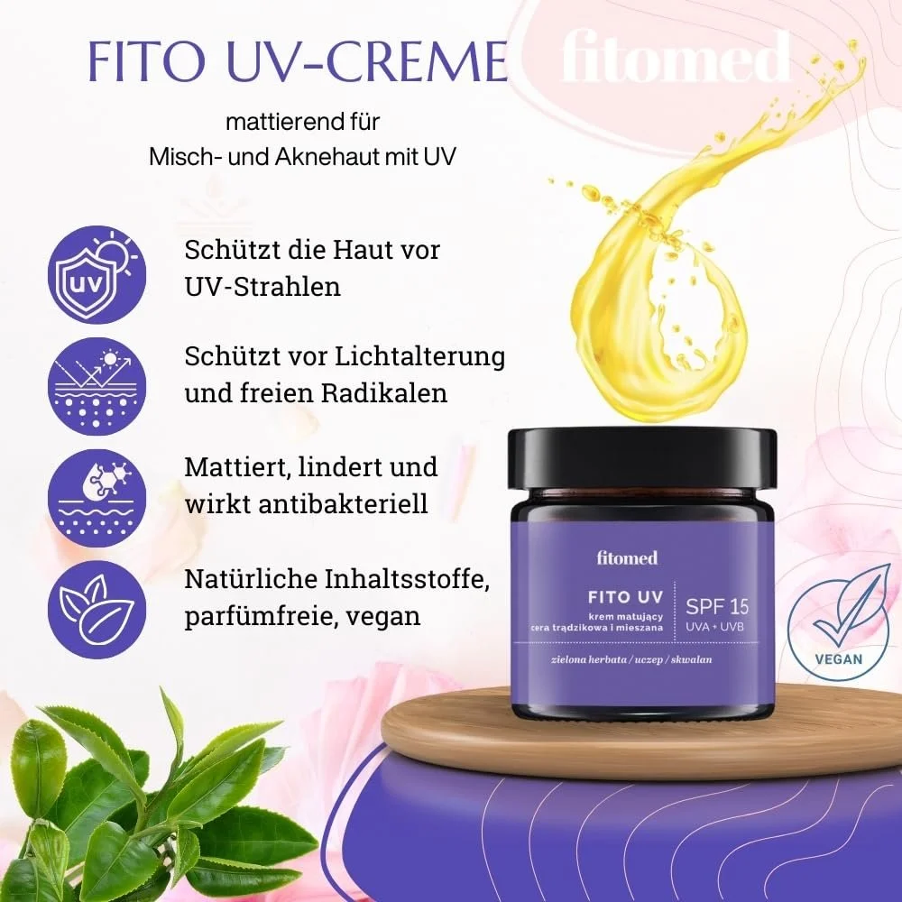 Денний крем Fitomed Mattifying для комбінованої та схильної до акне шкіри SPF 15 55 г, фото №5