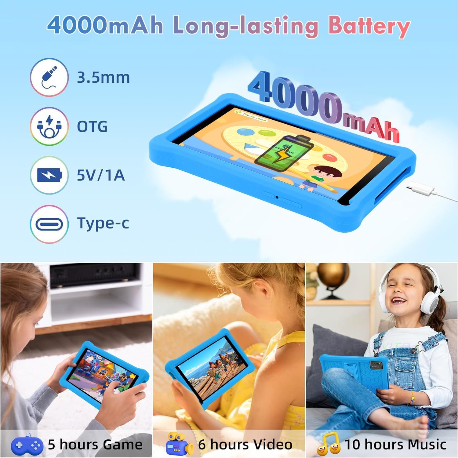 Планшет 7" SANNUO K708 3+5/64Gb 4 ядра Android 13 4000 mAh Сірий, фото №5