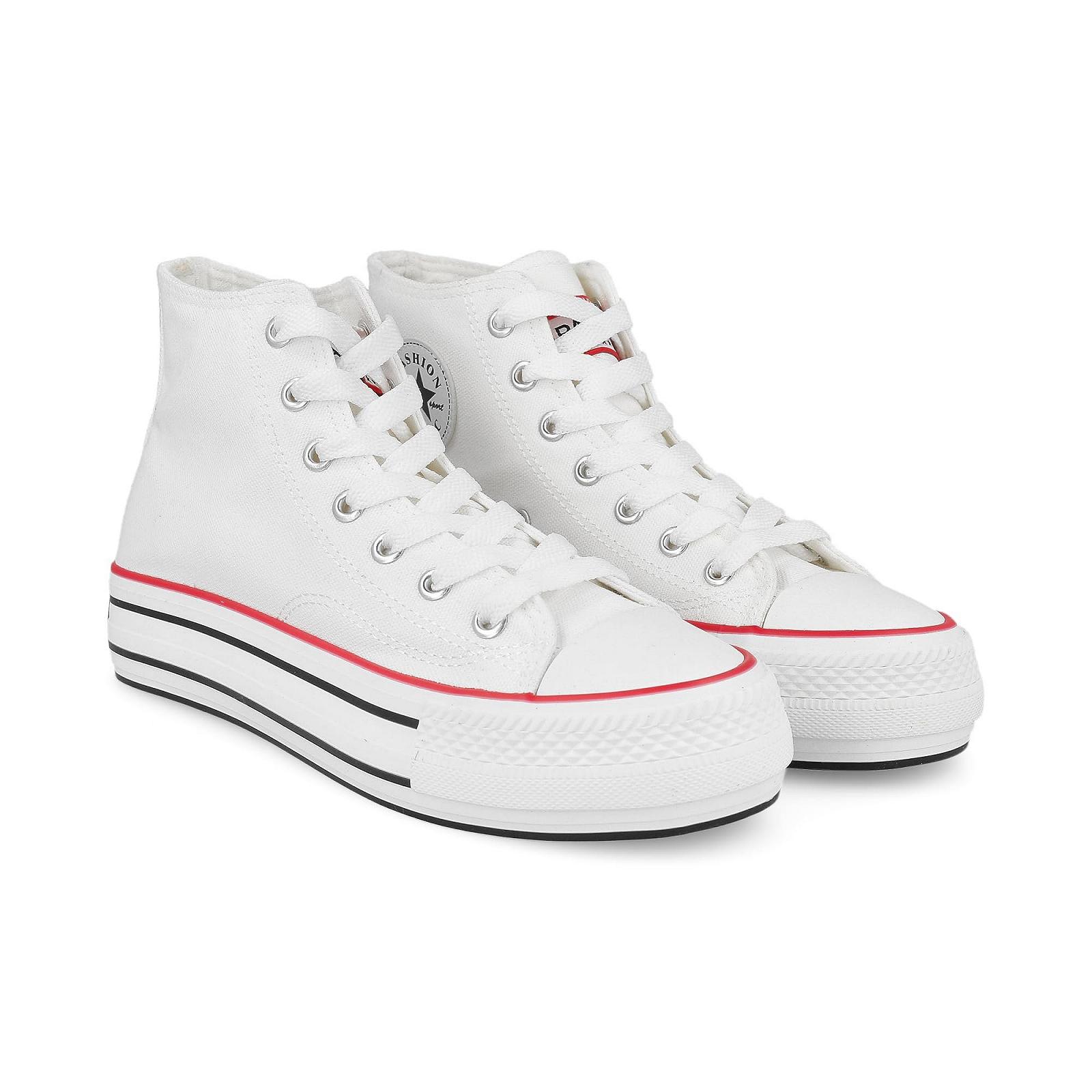 Кеди PAYMA Текстильні Кеди для Жінок та Чоловіків Hi-Top Low Top Low High Прості та на Платформі Гумова Підошва Чорний Червоний Синій Білий, фото №8
