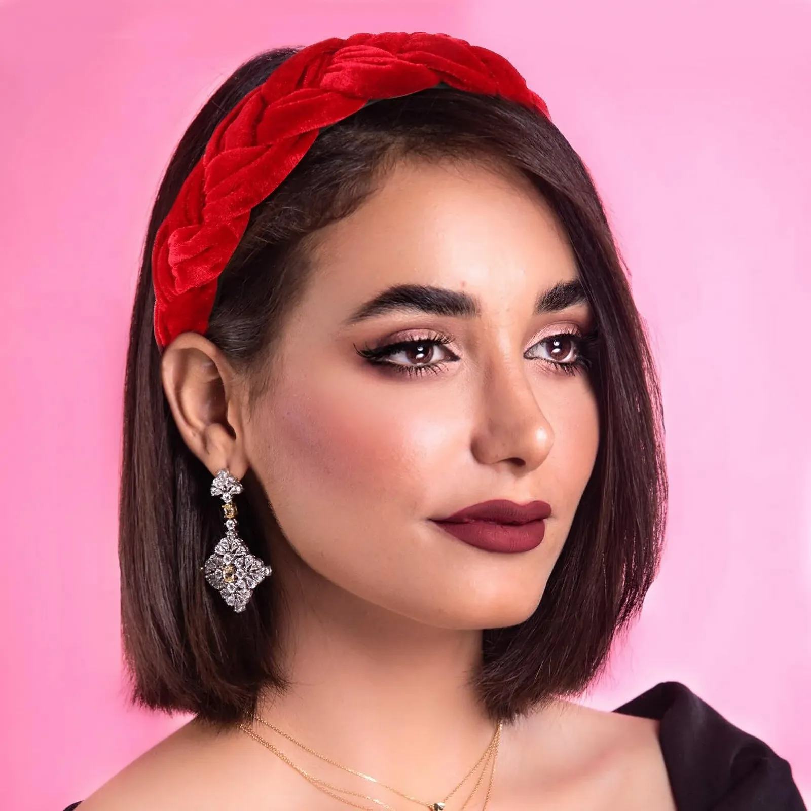 Обруч Luxshiny Бархатный плетеный, фото №7