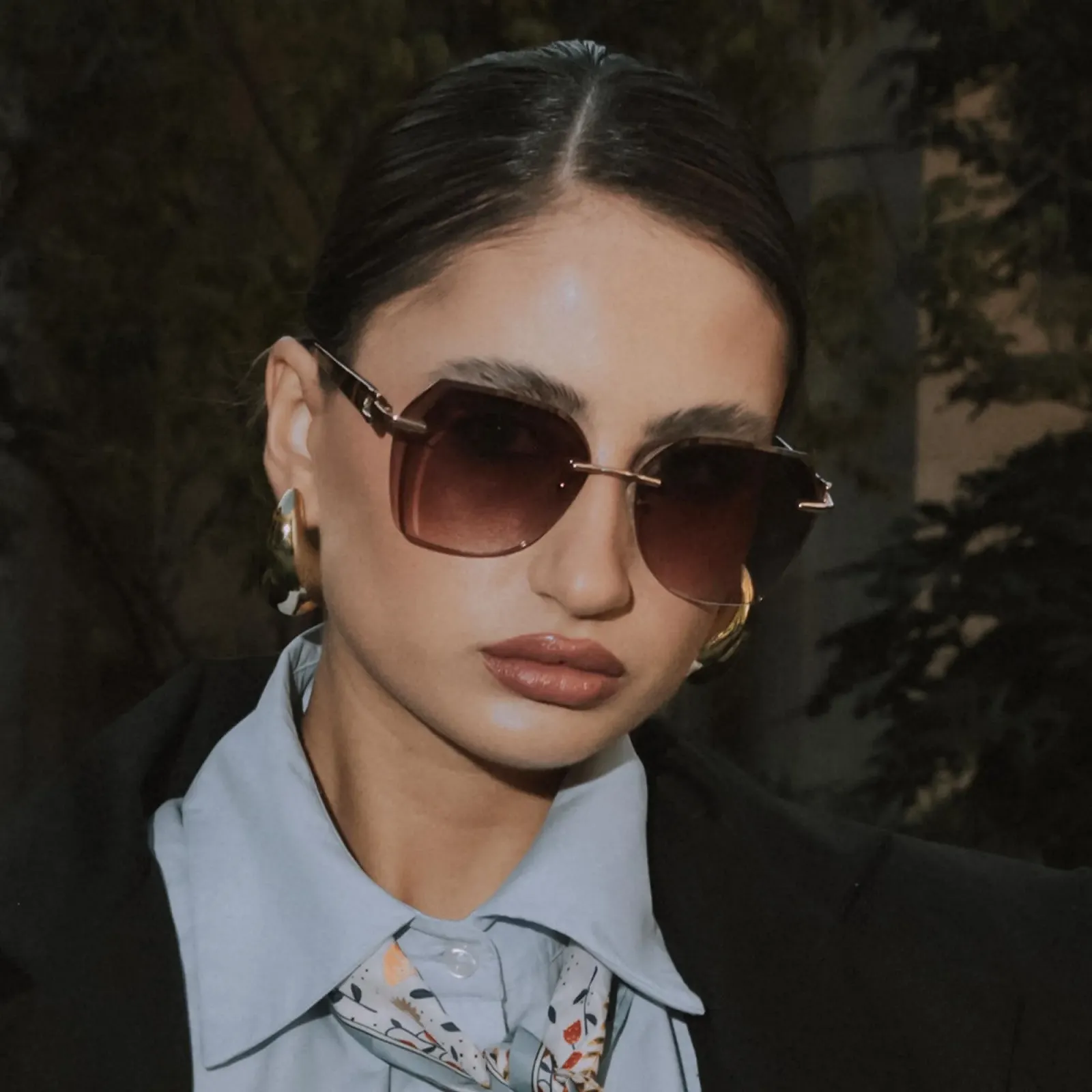 Безрамочные солнцезащитные очки ZENOTTIC большие oversized геометрические с бриллиантовым, фото №3 Безрамочные солнцезащитные очки ZENOTTIC большие oversized геометрические с бриллиантовым, фото №3