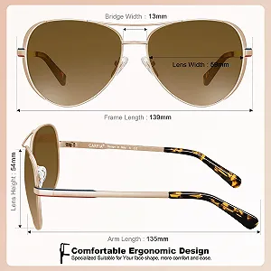 Солнцезащитные очки Авиатор CARFIA CA5388 Поляризованные Зеркальные Женские Высокая Защита от УФ-лучей synthetic.ua - Фото 1