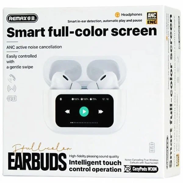 Вакуумные беспроводные наушники с экраном Remax Cozypods W30N TWS, фото №5