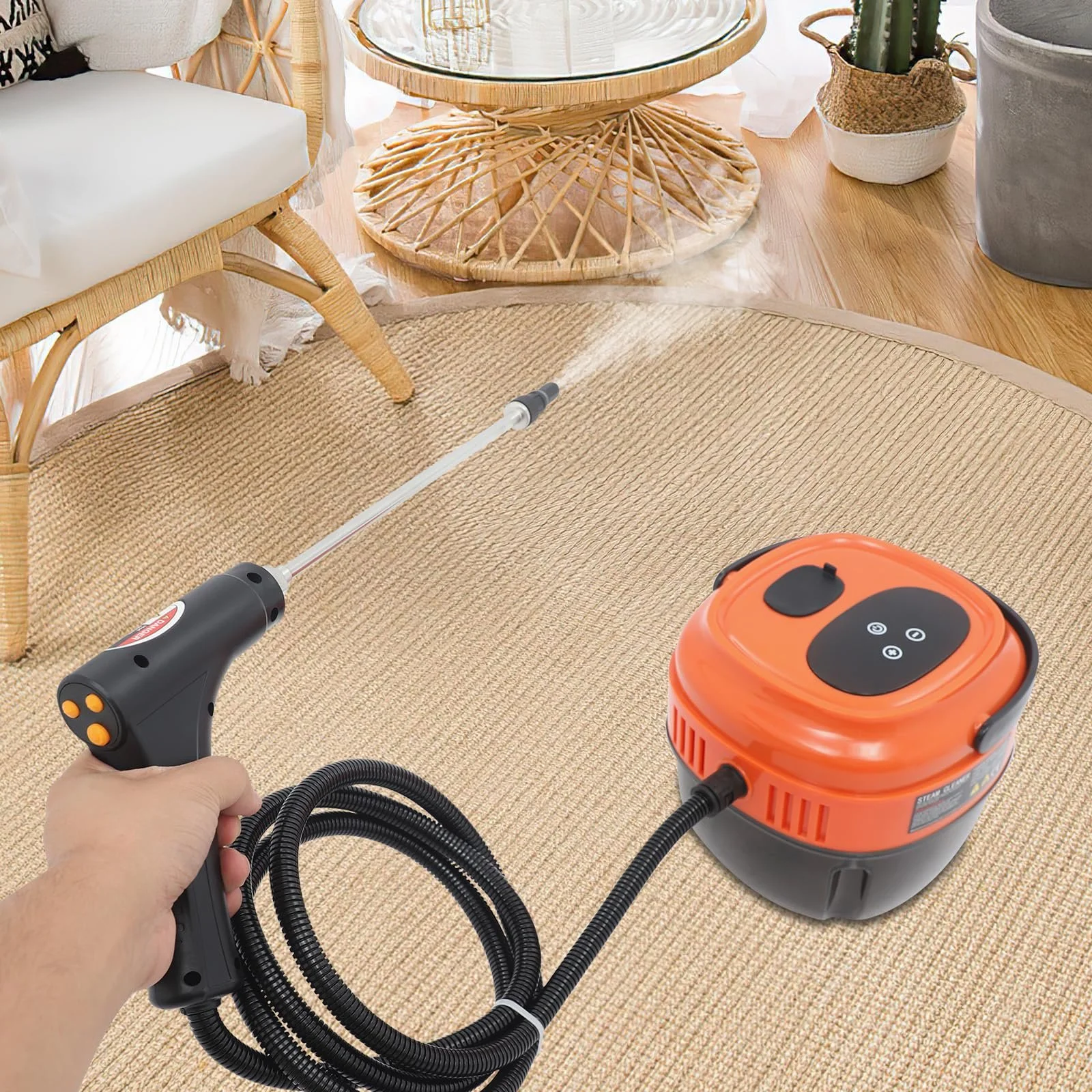 Ручний багатоцільовий пароочисник 1500W 3 Bar 6 рівнів Помаранчевий+Червоний, фото №6