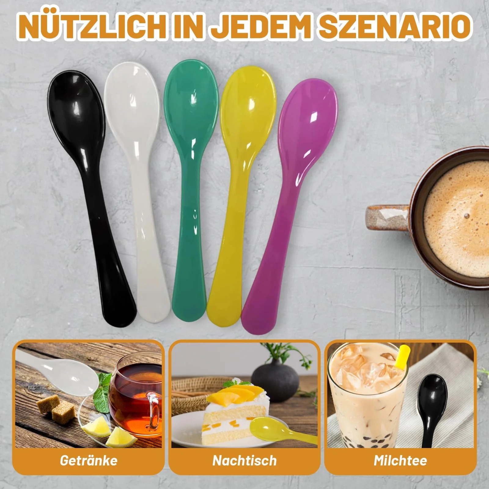 Ложка Пластикова 10 штук Різні Кольори, фото №6