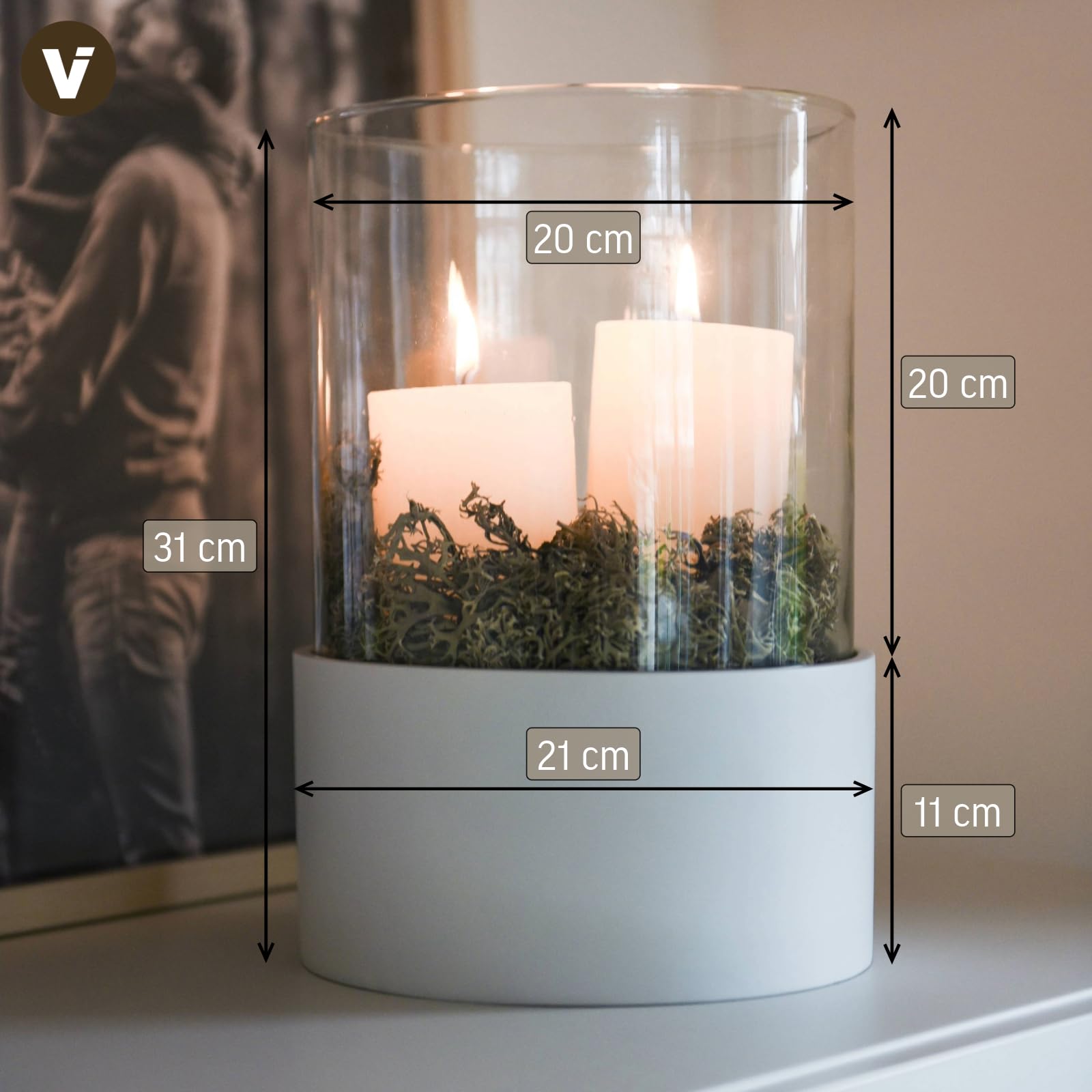 Ліхтар VIVANNO CANDIRA Підсвічник Декорація Стіл Круглий Білий Мат 31 x 21 см, фото №3 Ліхтар VIVANNO CANDIRA Підсвічник Декорація Стіл Круглий Білий Мат 31 x 21 см, фото №3