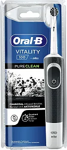 Електрична зубна щітка Oral-B Vitality 100 Cross Action Pure Clean вугільні щетинки Чорно-біла - Фото 1