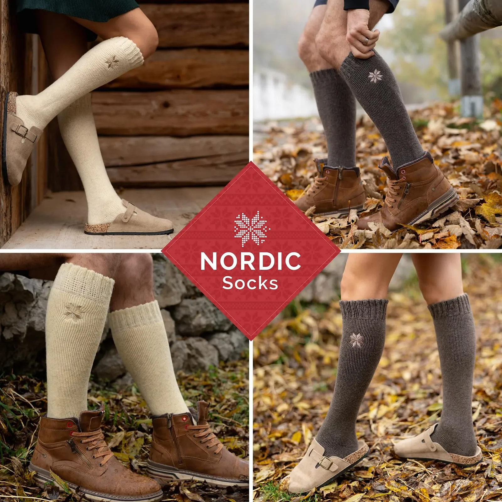 Високі шкарпетки до коліна Nordic Socks Premium з 70% вмістом мериносової вовни, 2 пари, фото №2
