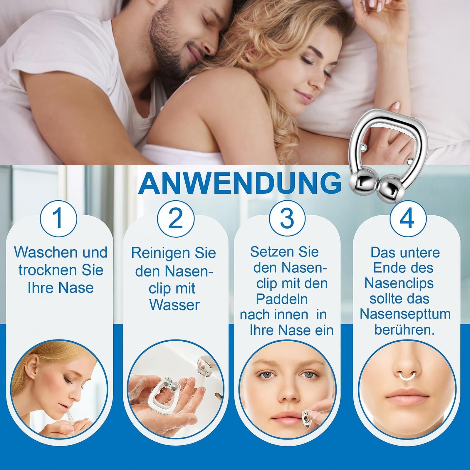 Затискач для носа проти хропіння (10 шт.), фото №4