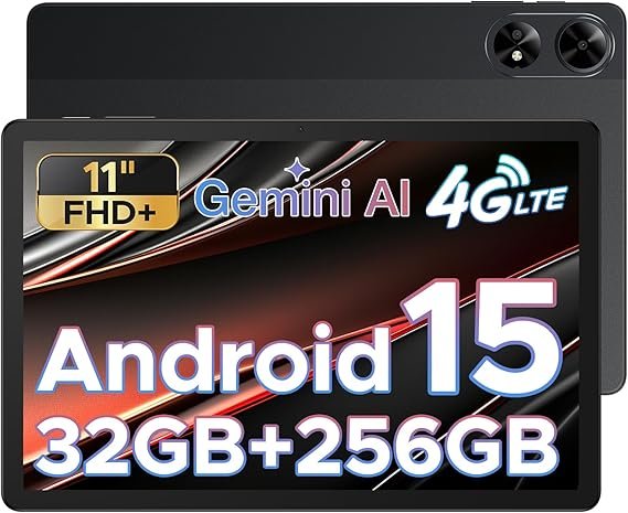 Планшет DOOGEE Tab G6+ 11" (8+24)/256 ГБ 4G 2 SIM 8 ядер Android 15 8000 мАг Чорний, фото №1