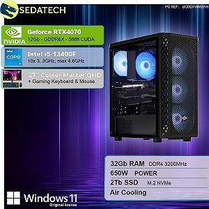 Package Sedatech Pro Gaming PC Intel i5-13400F RTX4070 32GB RAM 2TB SSD M.2 Windows 11 Monitor 27 Inches synthetic.ua - Фото 1