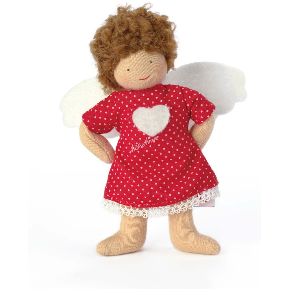 Кукла Käthe Kruse Little Angel Красное платье с белым сердцем, фото №1