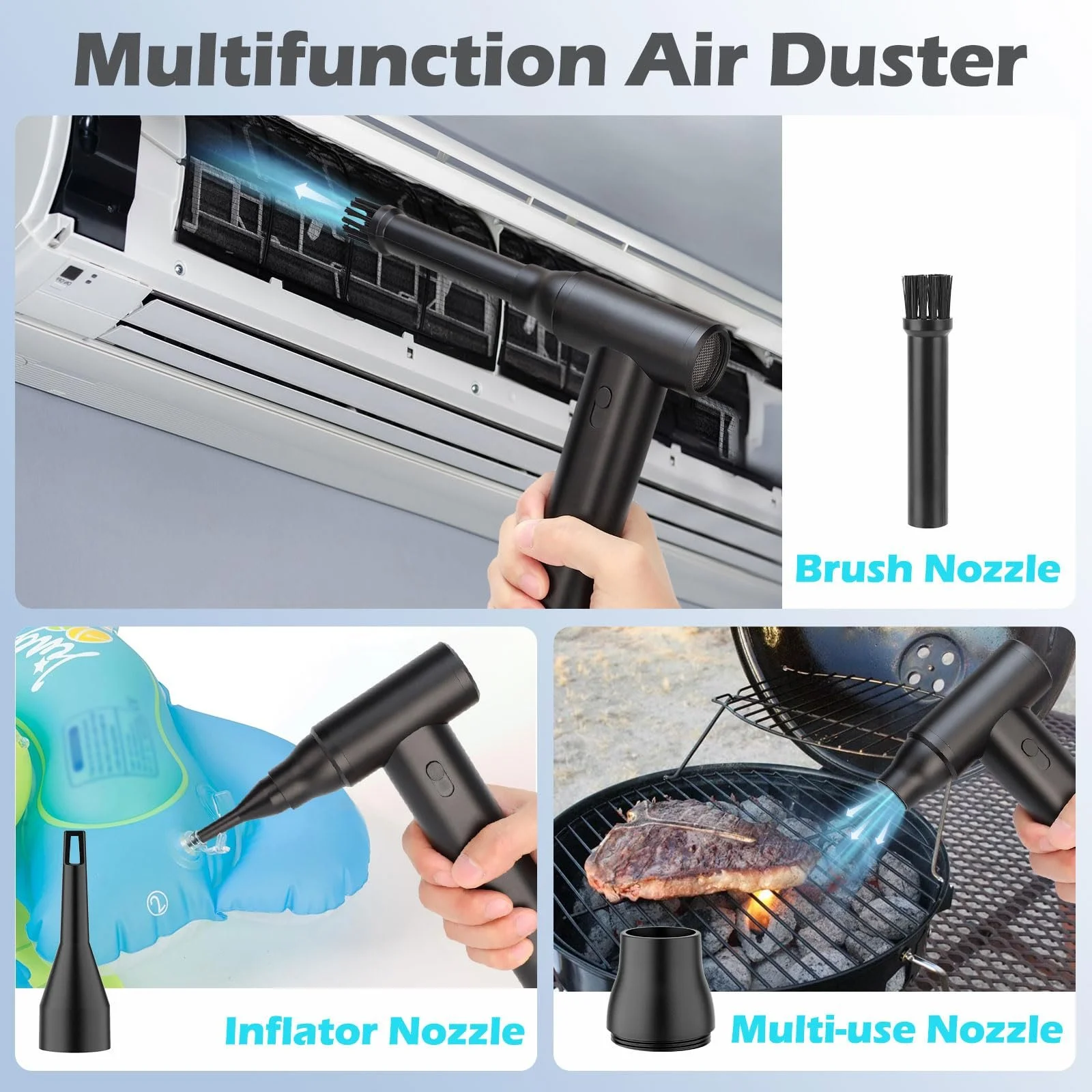 Акумуляторна повітродувка ddLUCK 130000 RPM 8000 мАг металева, фото №7