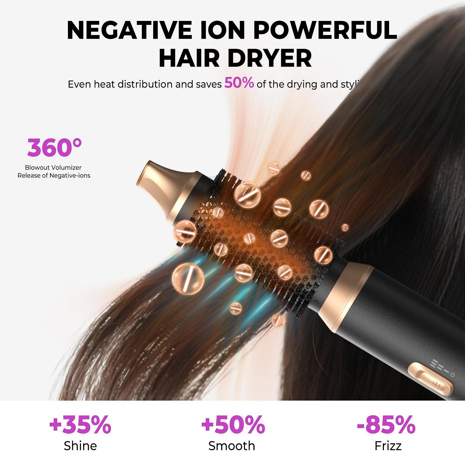 Стайлер для волосся UMIGA 5-in-1 Airstyler 1000 Вт Чорний, фото №4 Стайлер для волосся UMIGA 5-in-1 Airstyler 1000 Вт Чорний, фото №4