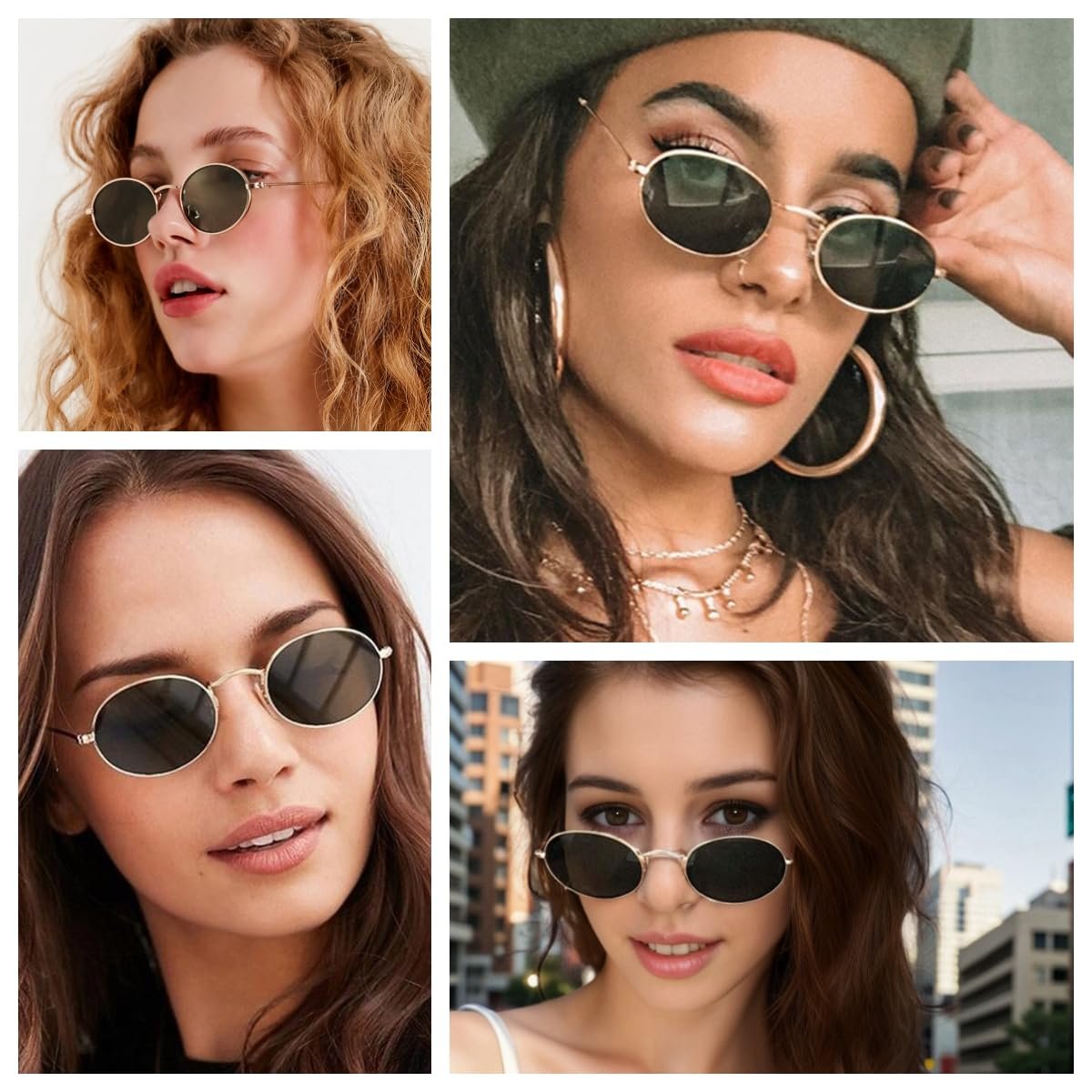 Овальні сонцезахисні окуляри WDZAYXC Модні для чоловіків і жінок Легкі в металевій оправі, фото №5