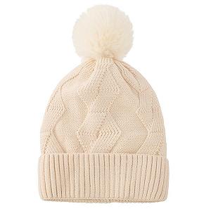 Термошапка с помпоном для девочки Вязаная synthetic.ua - Фото 1