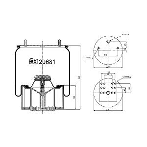 Пневморессора (баллон) FEBI BILSTEIN 20681 для BPW KRONE - Фото 1
