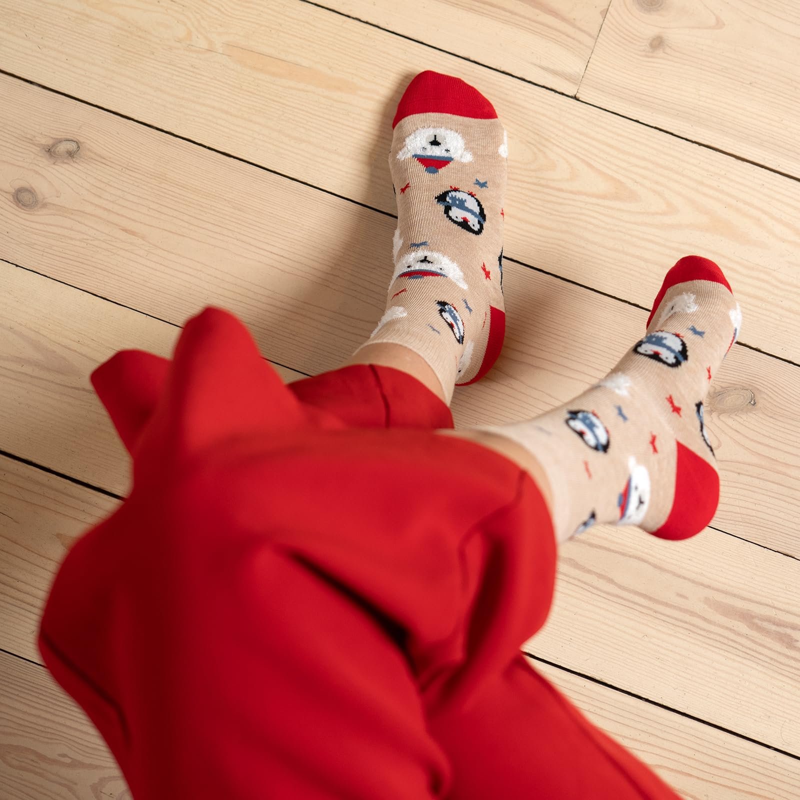 Рождественские носки Soxo Мужские Женские Подарочные носки в подарочной коробке с бантом на Рождество Санта Клаус 2 размера, фото №5