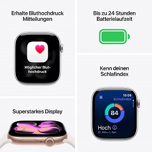 Apple Watch Series 11 GPS + Cellular 46 мм Смарт-часы с алюминиевым корпусом цвета бриллиантовый черный и спортивным ремешком черного цвета (M/L) synthetic.ua - Фото 1