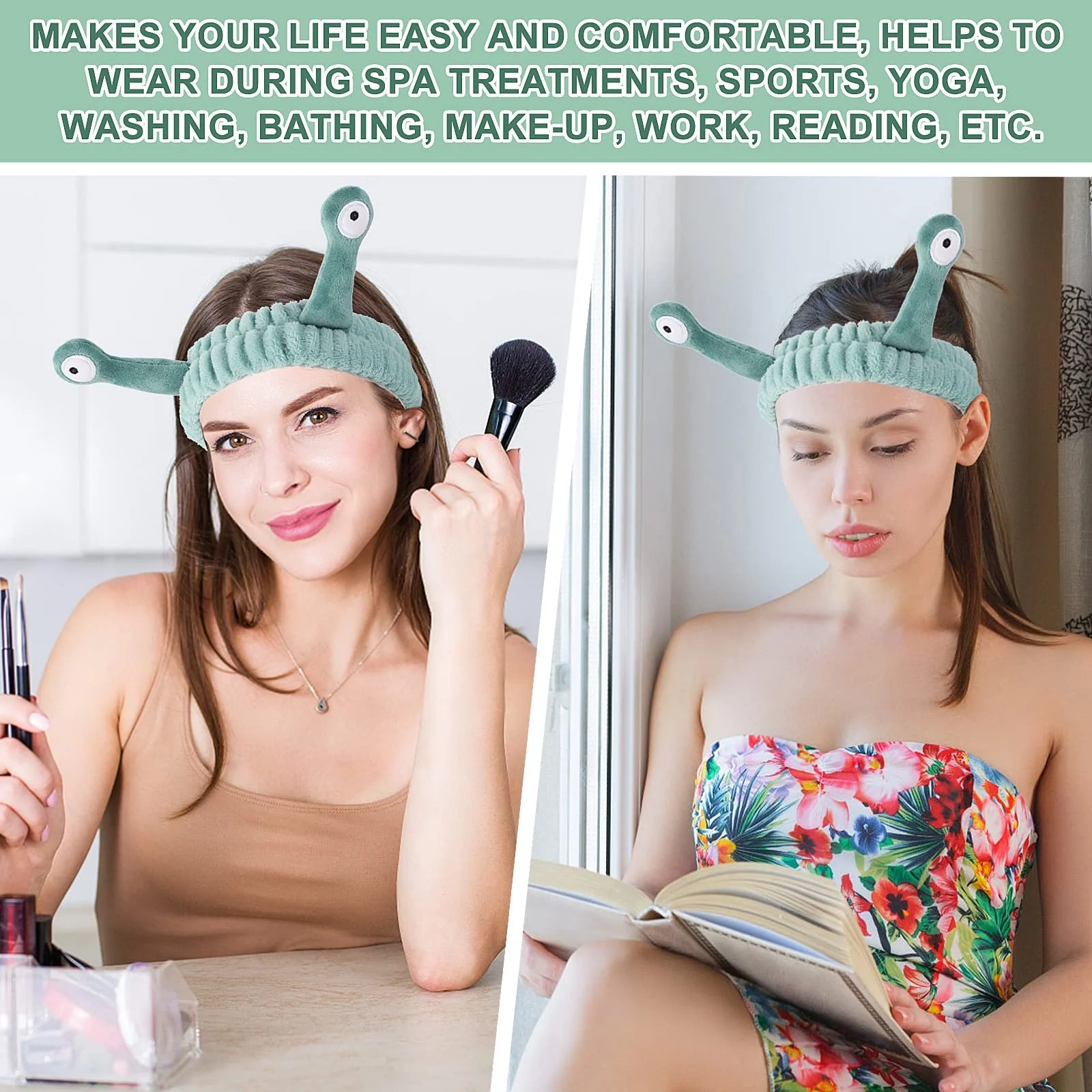 Пов'язка спа WLLHYF для макіяжу обличчя з мікрофібри, фото №7 Пов'язка спа WLLHYF для макіяжу обличчя з мікрофібри, фото №7