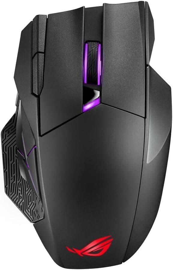 Безпровідна мишка Asus Rog Spatha X / 19000 DPI / 12 кнопок / підсвічування Aura Sync RGB / Чорна, фото №2