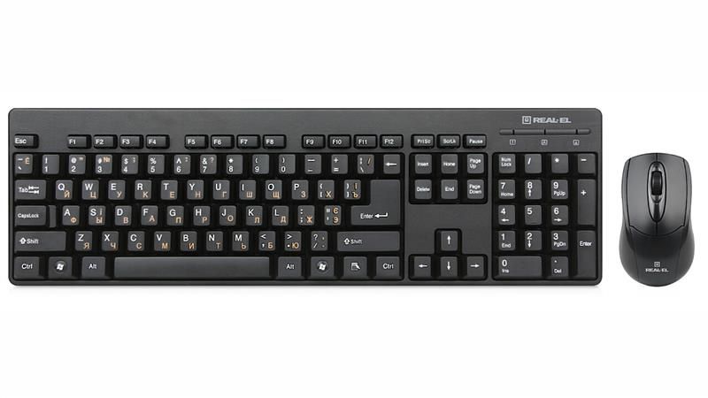 Комплект клавіатура миша REAL-EL Standard 503 Kit Black USB UAH EL123100022, фото №1