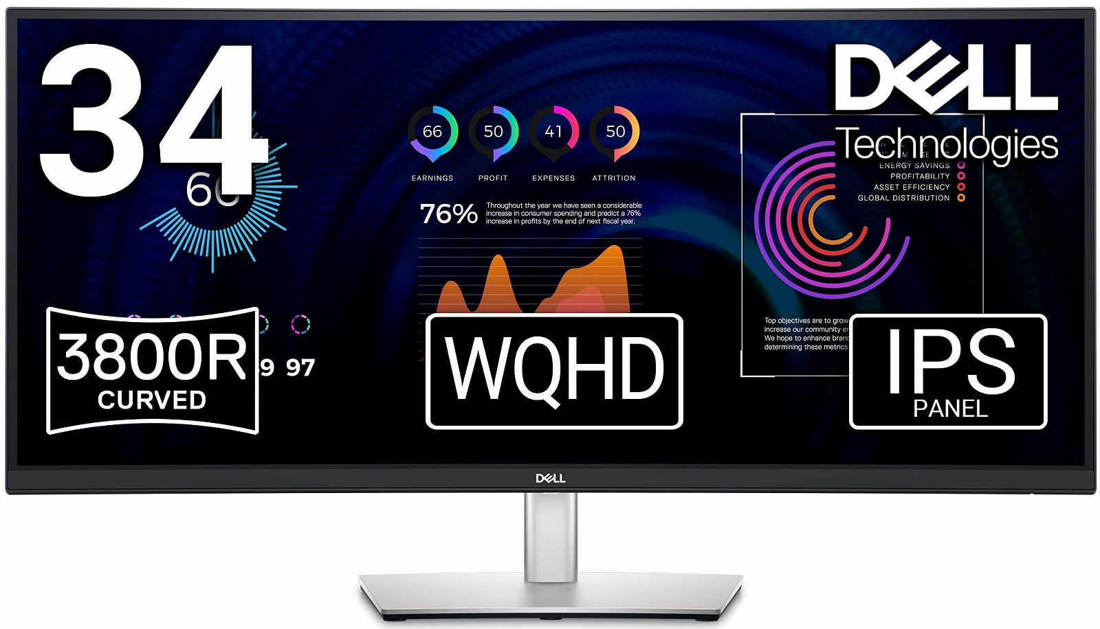 Монитор 34" Dell P3424WE 2K IPS 60 Гц, фото №1