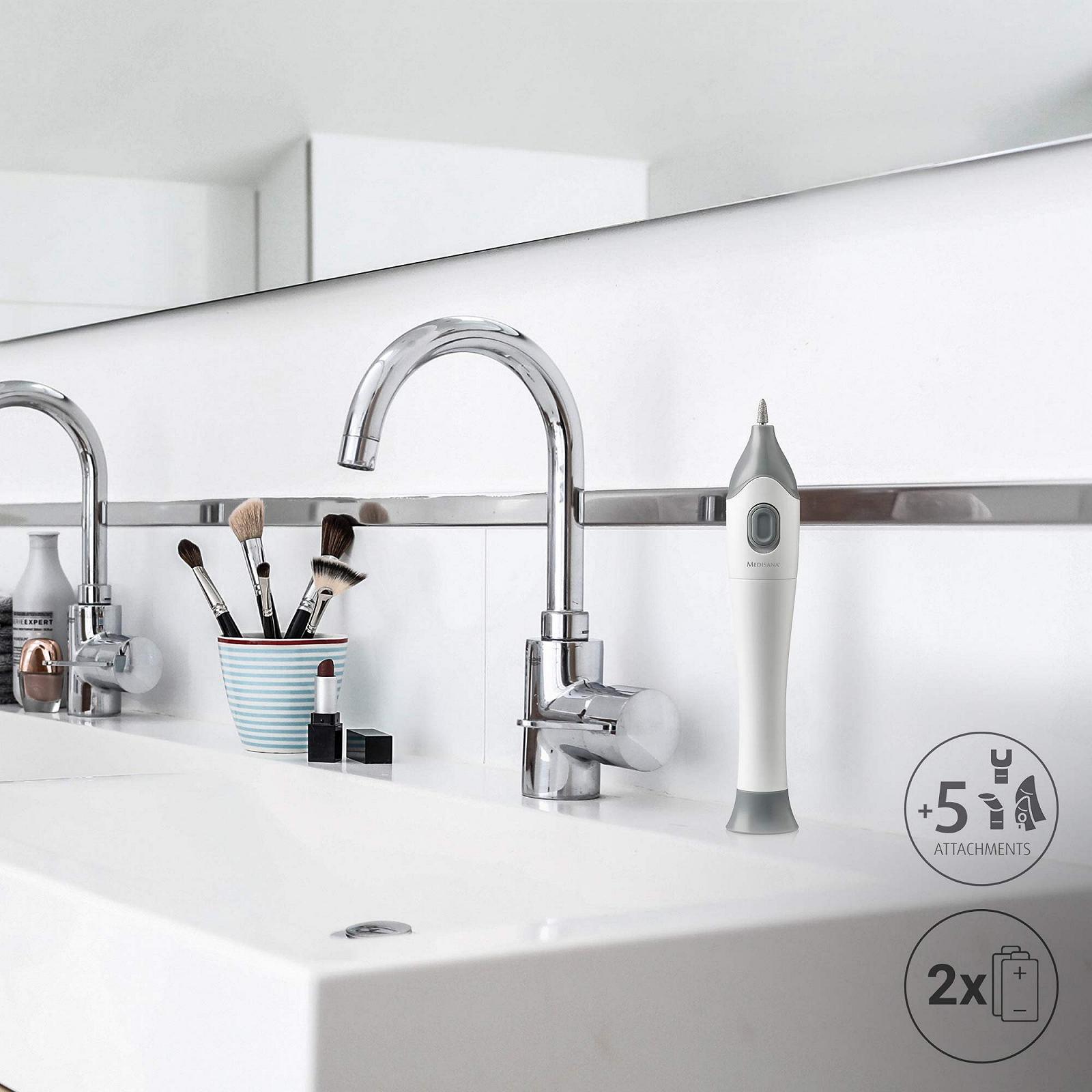 Електричний набір для манікюру та педикюру medisana MP 810 з 5 насадками для догляду за нігтями, кутикулою та мозолями, фото №4