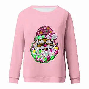 Жіночий світшот Різдвяний з круглим вирізом, повсякденний з принтом, довгі рукава synthetic.ua - Фото 1