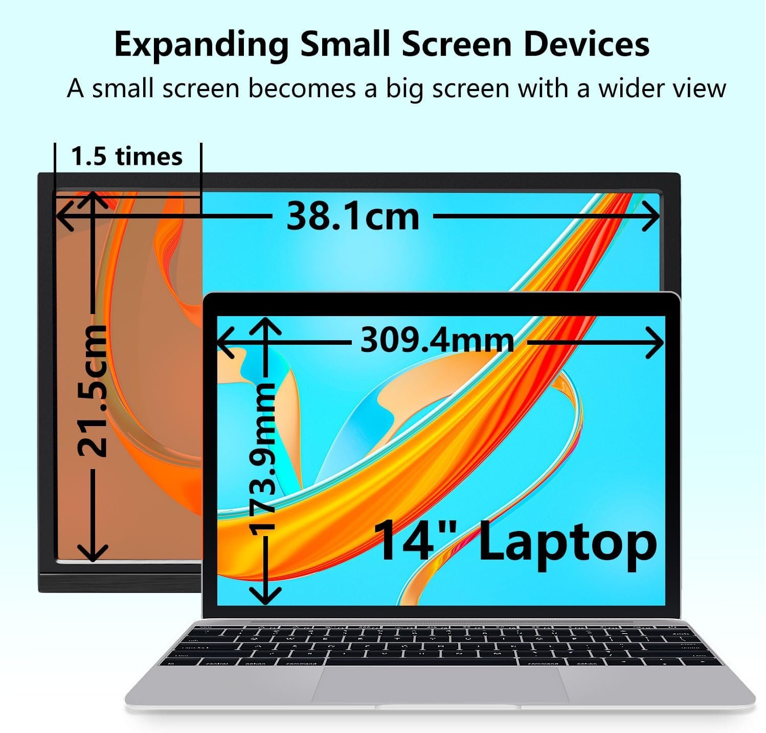 Портативний монітор 17.3" Pisichen HD-173 Full HD IPS 60 Гц, фото №4