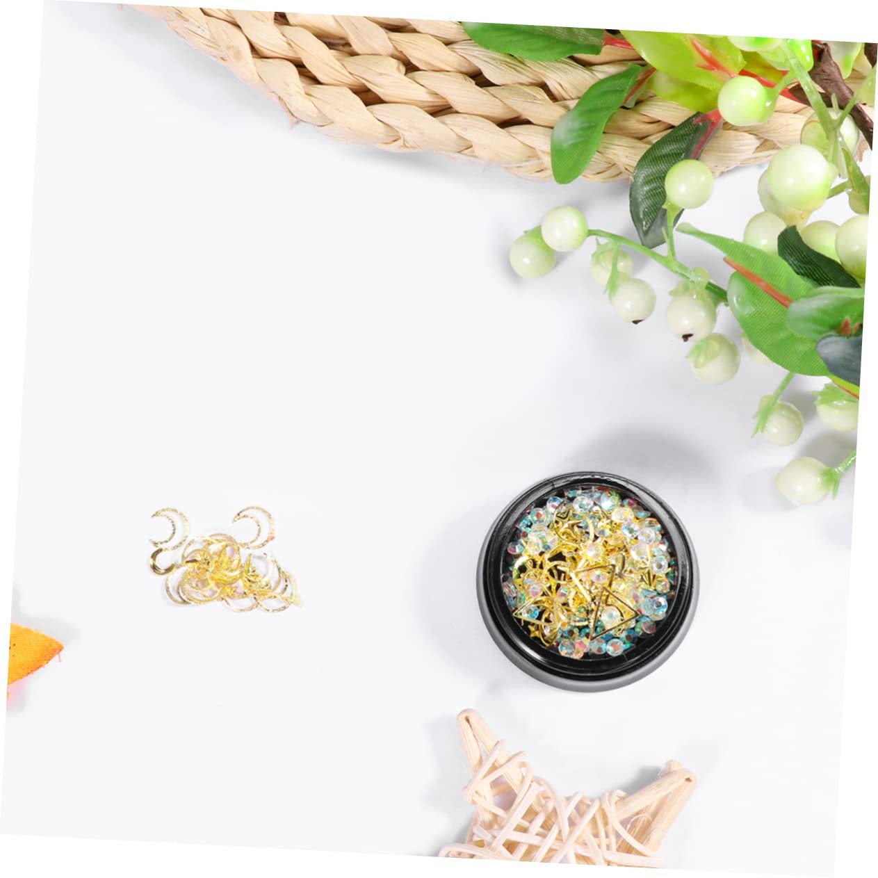 Стразы для ногтей Healeved, 4 шт, разноцветные, медная пластина, фото №4