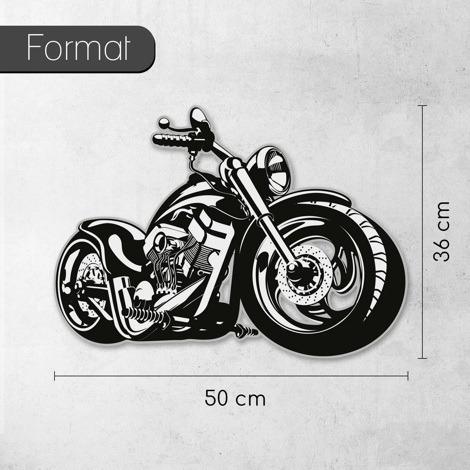 Наклейка на стіну kfz_266 Мотоцикл Матова 500 x 360 мм Чорно-біла, фото №2 Наклейка на стіну kfz_266 Мотоцикл Матова 500 x 360 мм Чорно-біла, фото №2