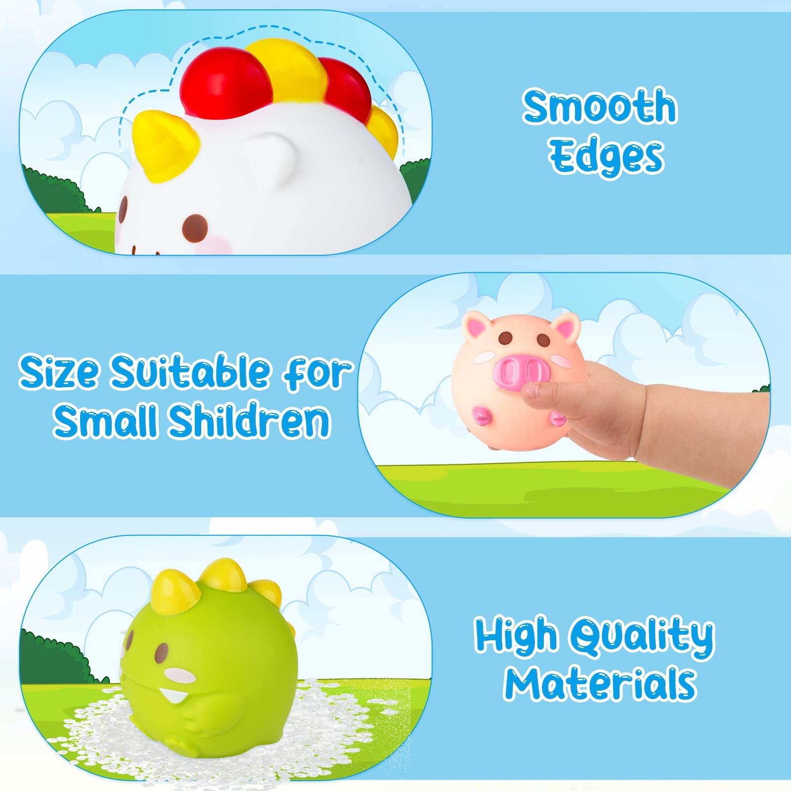 Игрушка для ванной Малыш, 6 штук, игрушка для детей 6-36 месяцев, водяная игрушка, игрушка для бассейна, детская, мультяшные животные, маленькие игрушки, подарки для мальчиков и девочек, фото №5