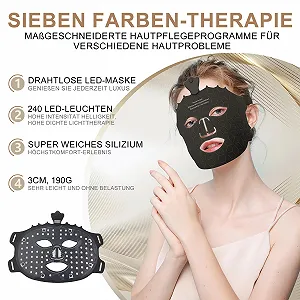 LED Маска для обличчя Red Light Therapy 7-кольорова LED маска бездротова портативна synthetic.ua - Фото 1