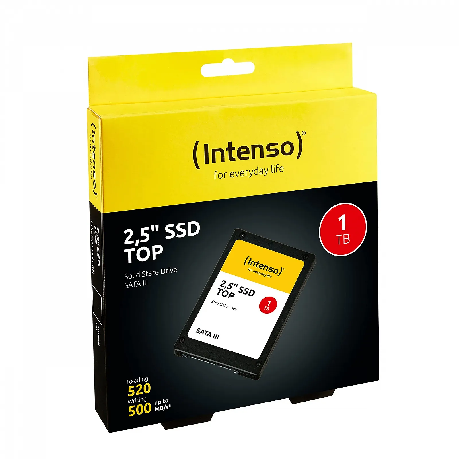 Внутрішній SSD-накопичувач Intenso SATA III Top 1 TB 520 MB/s 2.5 дюйма Black, фото №2 Внутрішній SSD-накопичувач Intenso SATA III Top 1 TB 520 MB/s 2.5 дюйма Black, фото №2