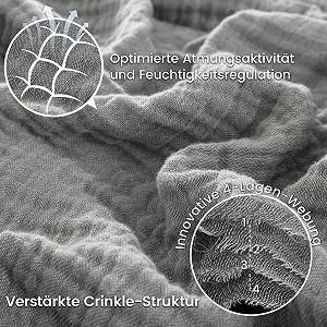 Муслінова Покривало PHF 100% бавовна, 150 x 200 см, сіра synthetic.ua - Фото 1