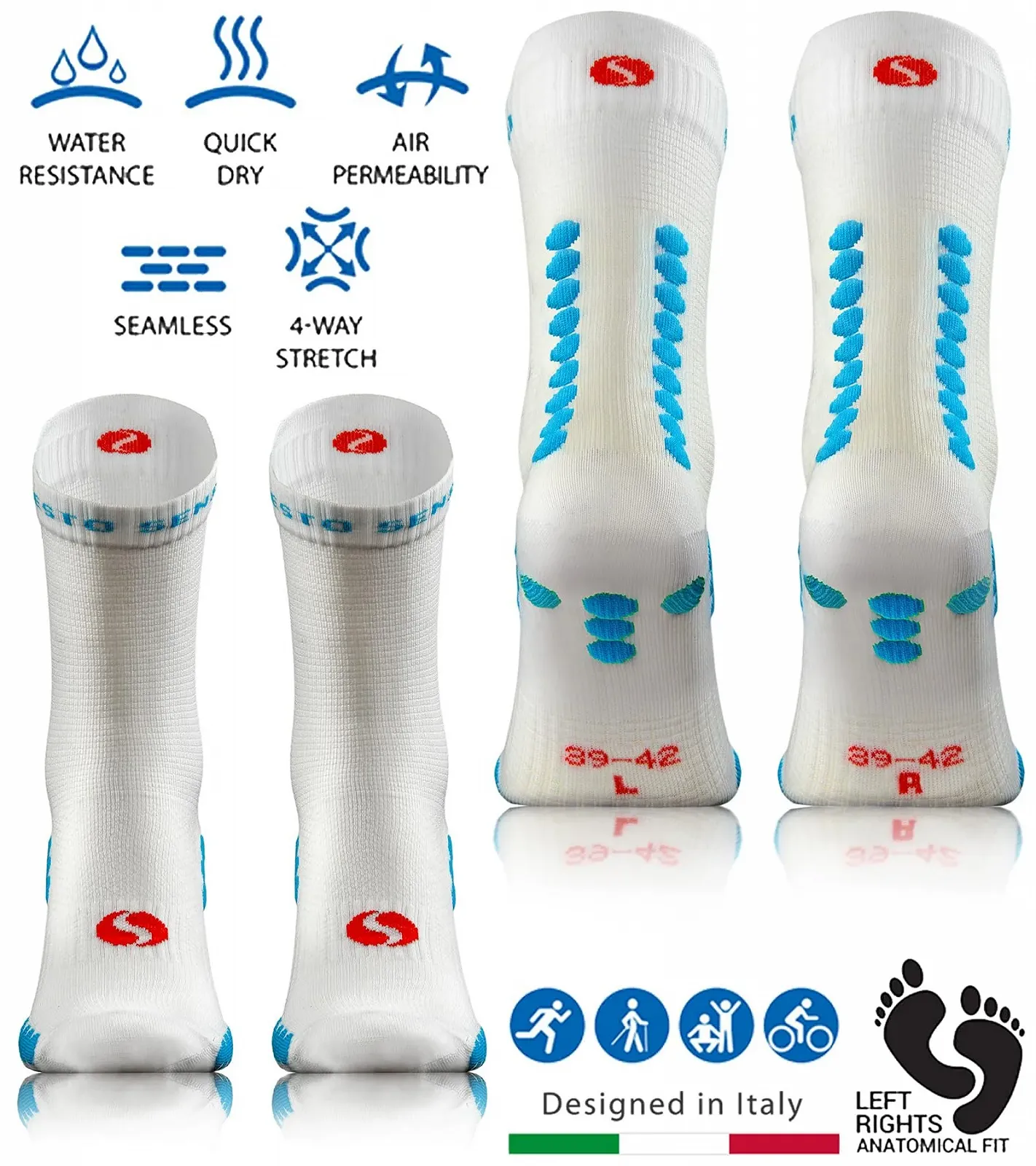 Спортивные носки Sesto Senso (3 пары) для мужчин и женщин, разноцветные, для бега, носки до икр, водоотталкивающие, фото №2