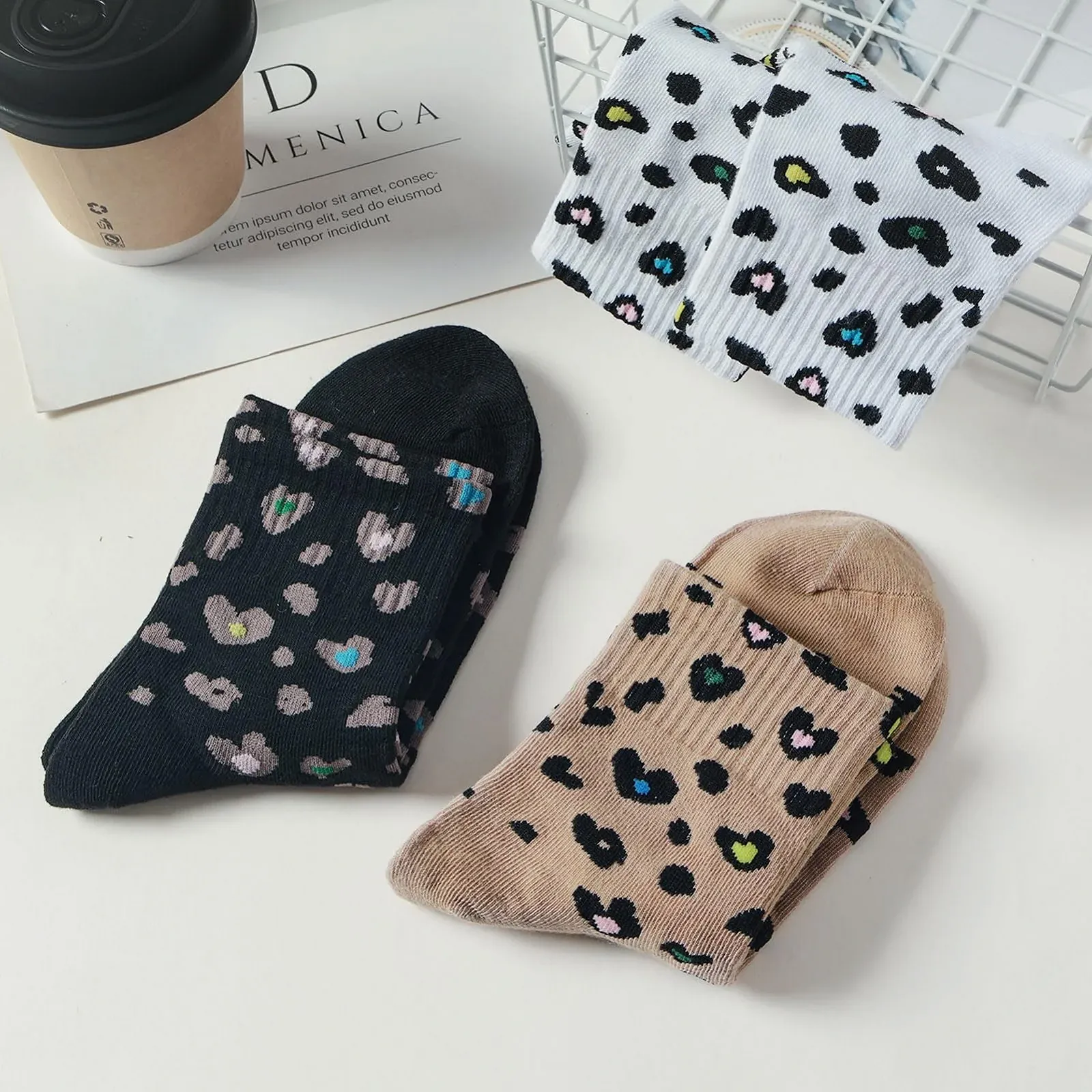 Жіночі шкарпетки з кольоровим леопардовим візерунком 3 пари 35-43, фото №2