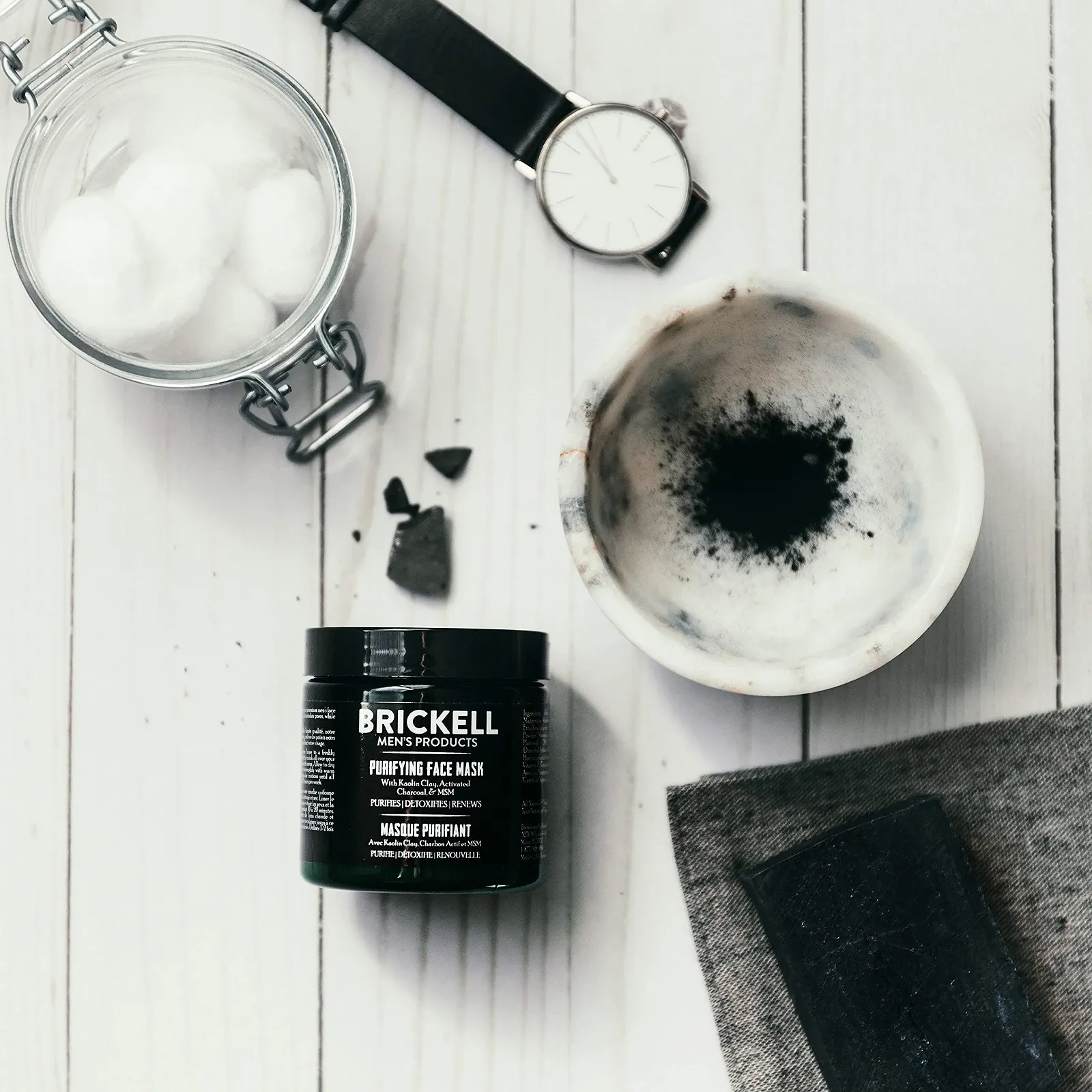 Маска для обличчя Brickell Men's Purifying Charcoal з активованим вугіллям 4 унції, фото №4