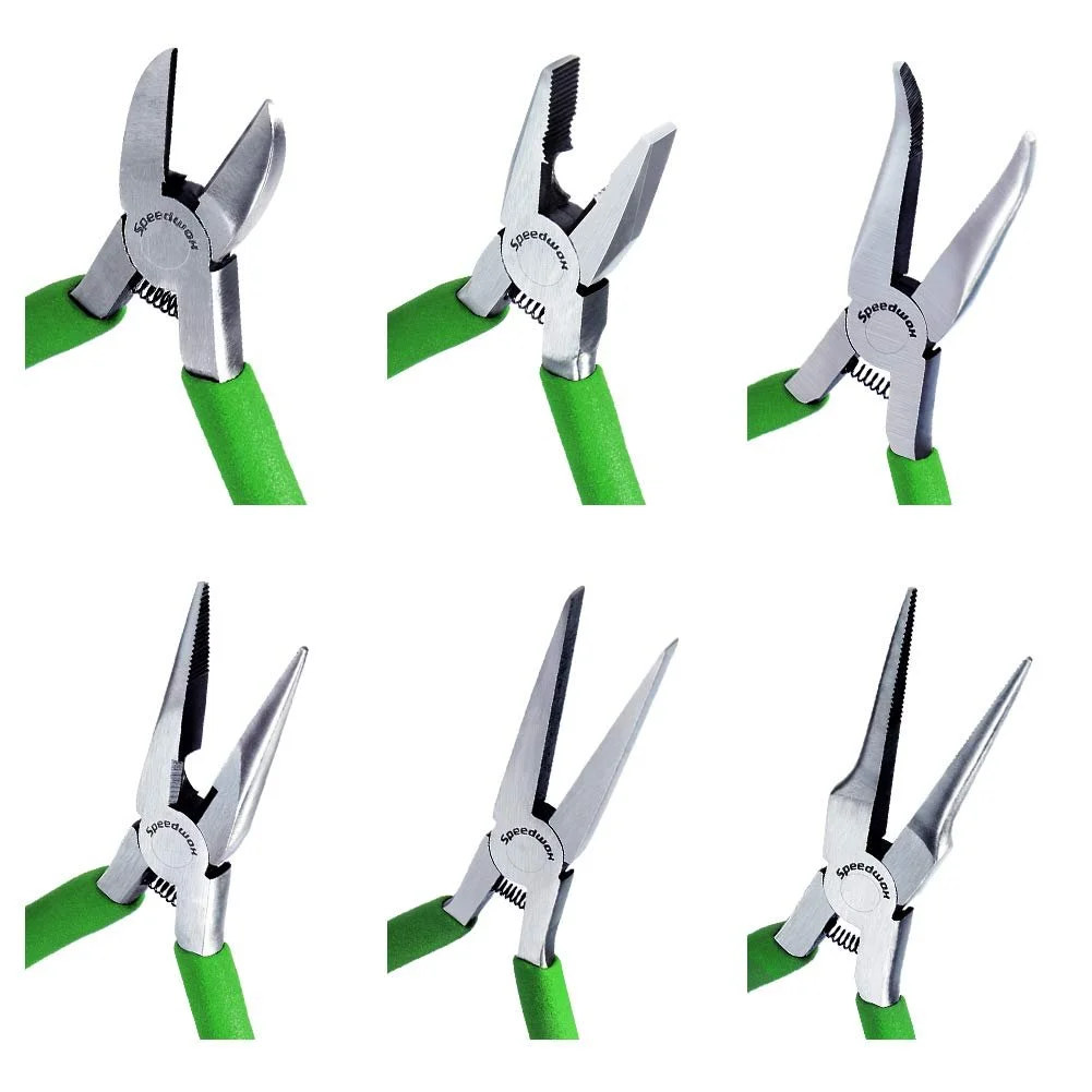 Мини плоскогубцы SPEEDWOX Набор инструментов, 6 штук Диагональные плоскогубцы, Длинногубцы, Тонкогубцы, Плоскогубцы, Круглогубцы, Микро плоскогубцы 11,43 см для изготовления ювелирных изделий и рукоделия, фото №3