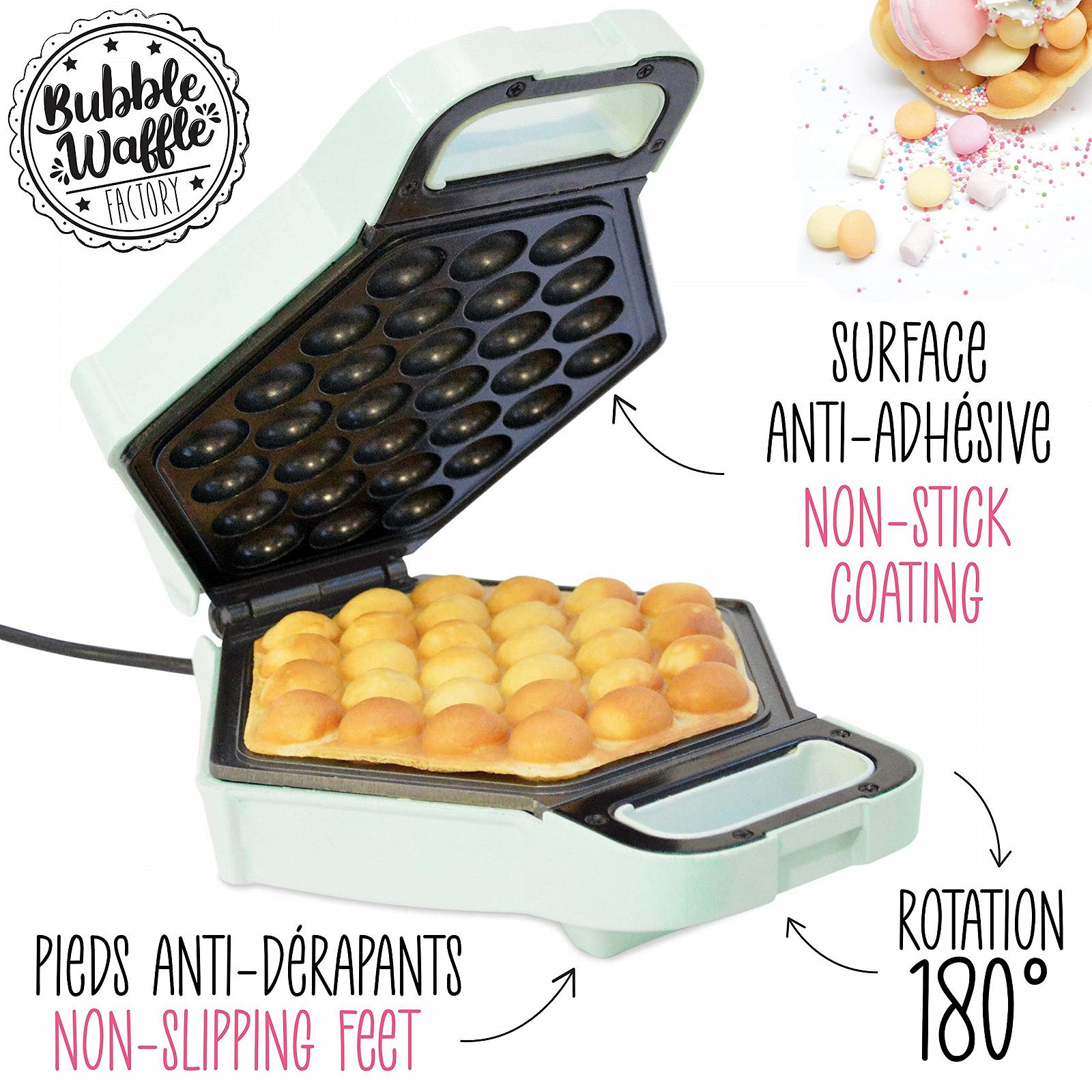 Вафельница Scrap Cooking Bubble Factory - электрическая для гонконгских вафель, 180° вращение, антипригарное покрытие, диаметр 20 см, водяной зеленый, фото №2