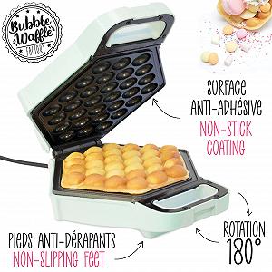 Вафельница Scrap Cooking Bubble Factory - электрическая для гонконгских вафель, 180° вращение, антипригарное покрытие, диаметр 20 см, водяной зеленый synthetic.ua - Фото 1