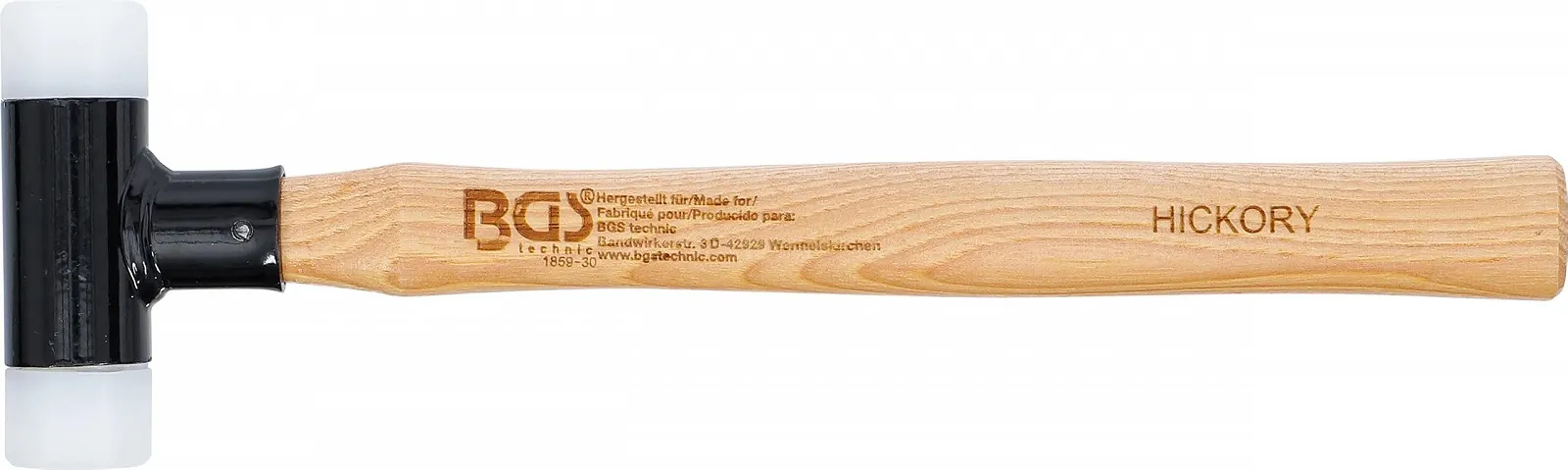 Безінерційний м'який молоток BGS 1859-30 з рукояткою з гікорі 30 мм 300 г, фото №5
