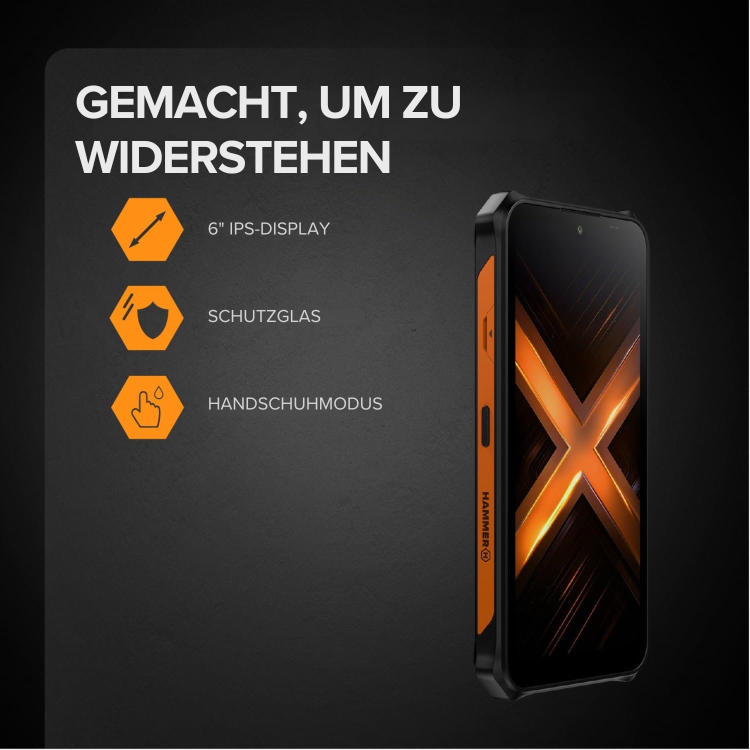 Смартфон Hammer Energy X2 4G 6GB/128GB 6.1" IP69 5000mAh Black/Orange, фото №7