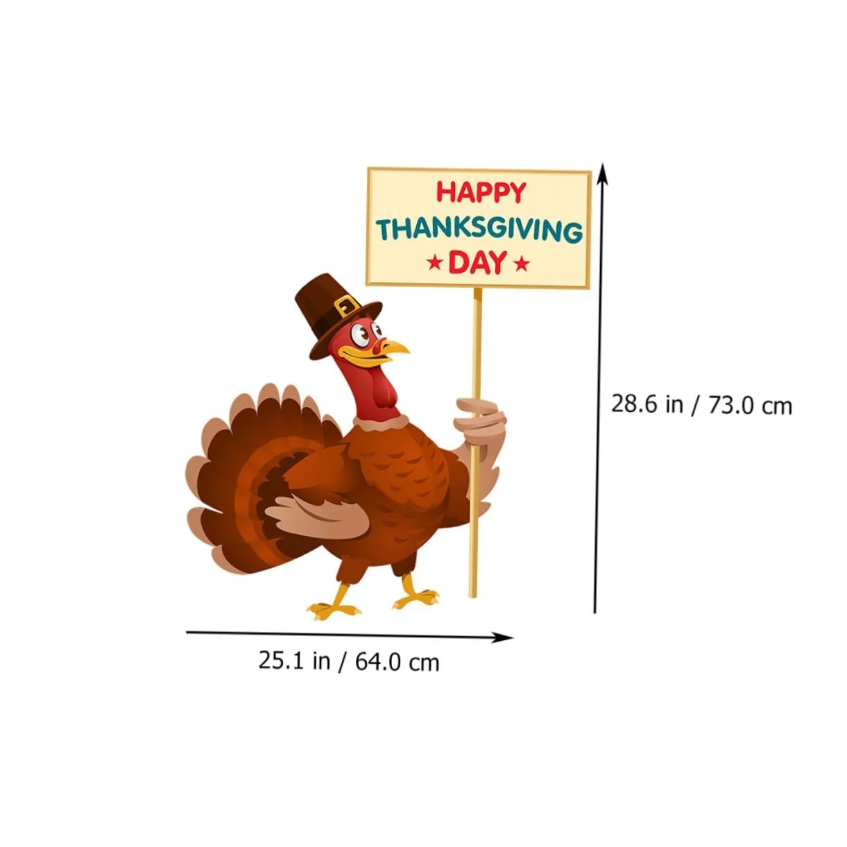 Наклейка на стіну Cartoon Turkey для Дня подяки ПВХ, фото №3