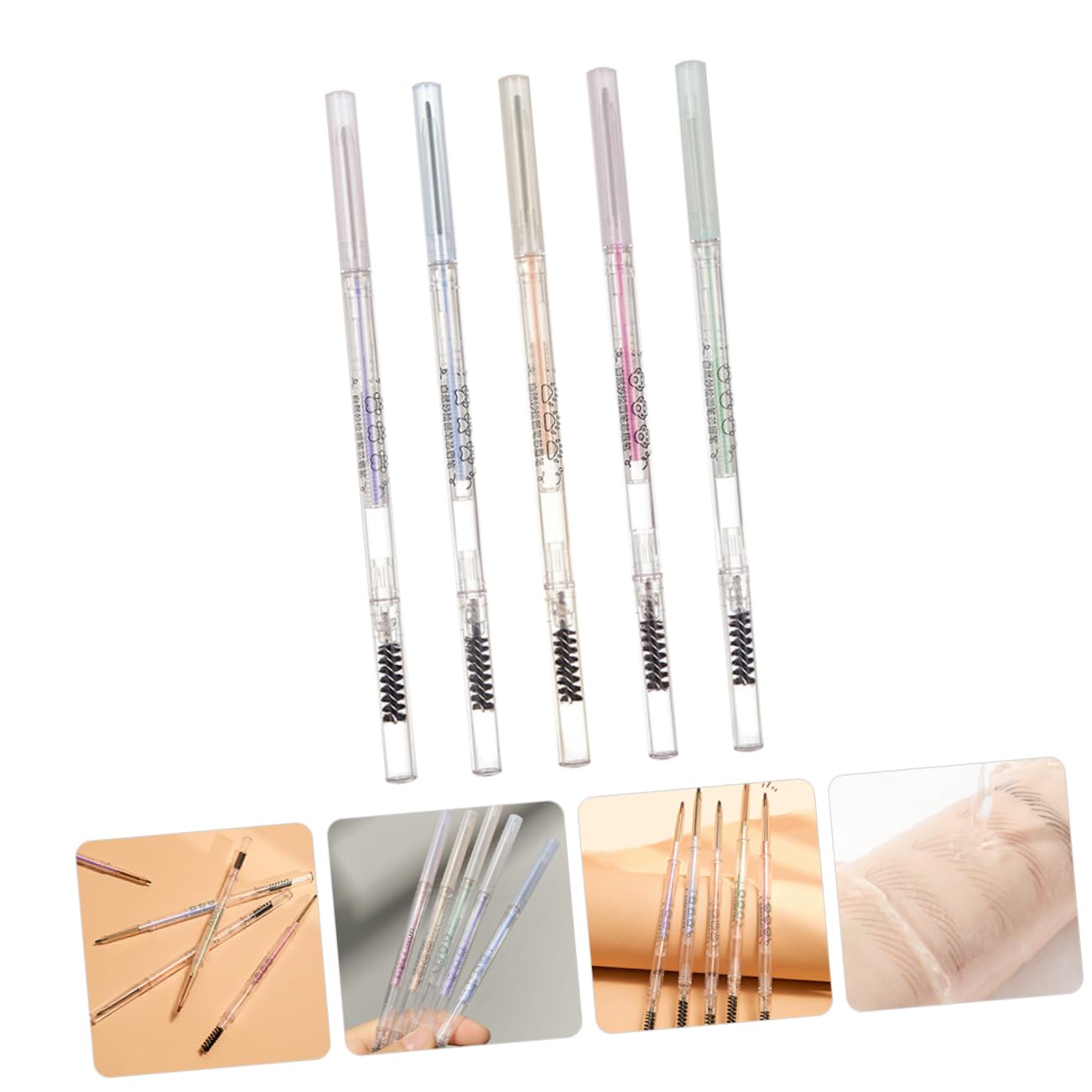 Олівець MERRYHAPY Eyebrow Pen з щіточкою 5 шт. Коричневий, фото №5