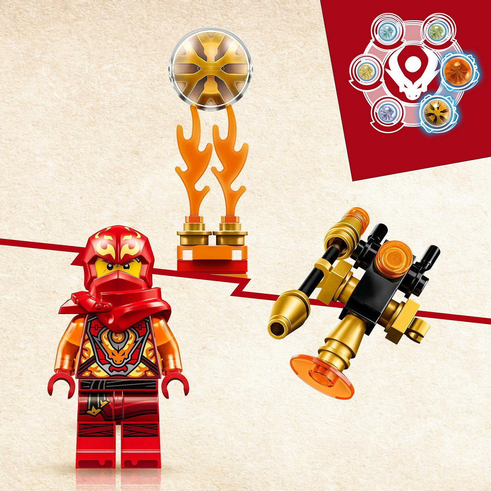 Іграшка LEGO Ninjago 71777 Dragon Power Spinjitzu Flip Spinner з артовими елементами, Мініфігурка Кая, для дітей від 6 років, фото №5