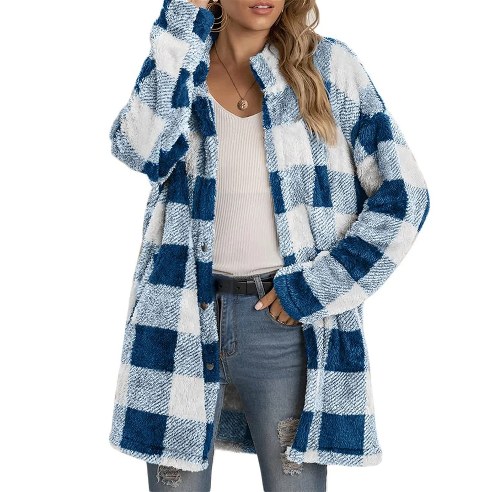 Куртка в клетку Sawmew Женская зимняя на подкладке, фото №1