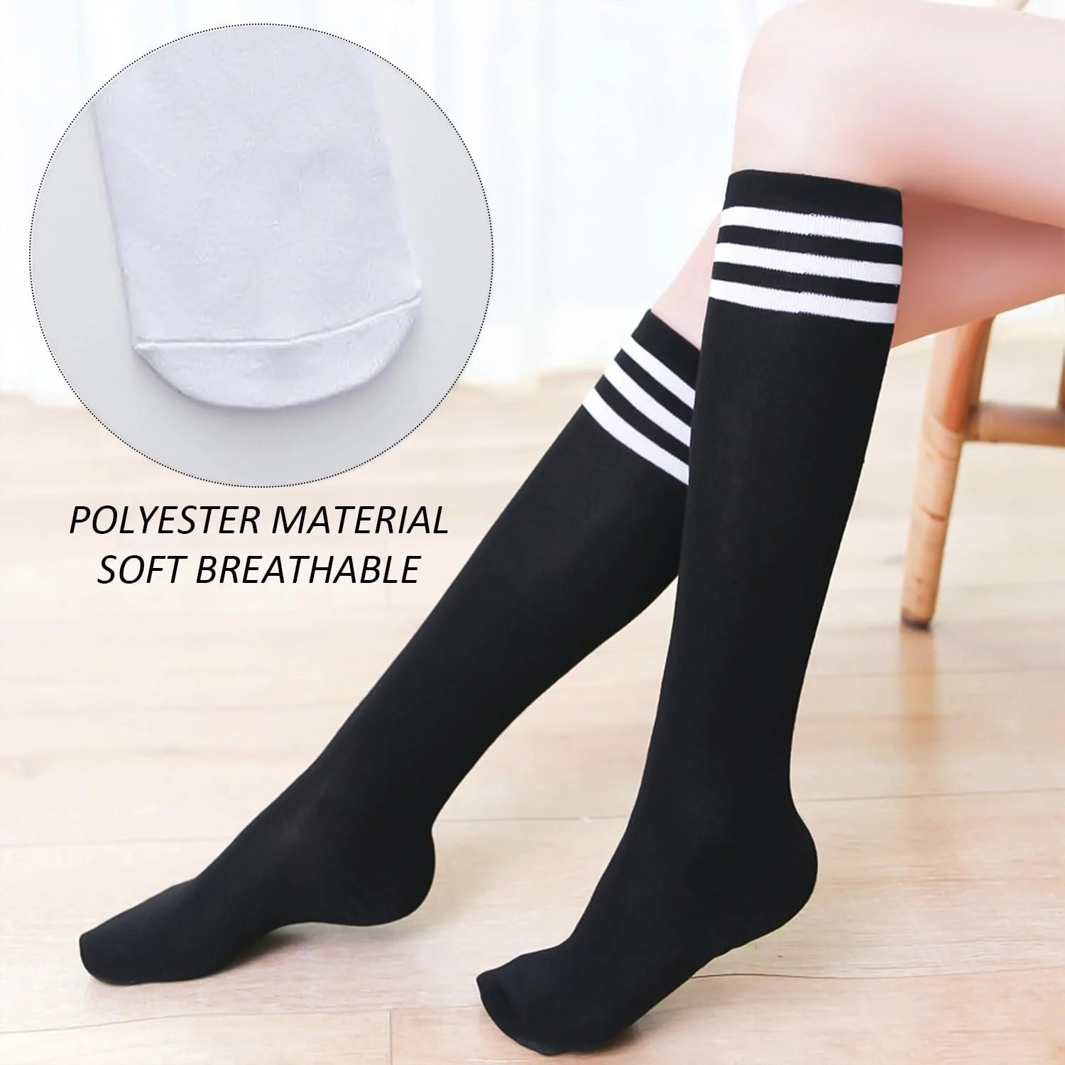 Шкарпетки Гольфи в смужку для черлідінгу (3 пари), фото №6 Шкарпетки Гольфи в смужку для черлідінгу (3 пари), фото №6